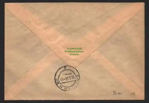 B9601 R-Brief Gebr. Hörmann A.-G. München 9 Hinrichs & Co. 1943 Artikel des tägl