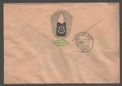 B9479 R-Brief Gebr. Hörmann A.-G. Königsberg (Pr) 17 c 1942 H. W. Zucker