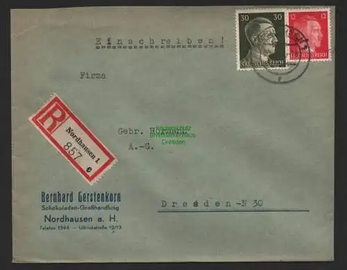 B9628 R-Brief Gebr. Hörmann A.-G. Nordhausen 1 c Bernhard Gerstenkorn  1943
