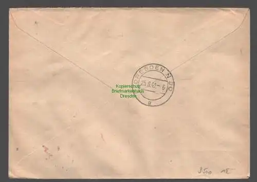 B9500 R-Brief Gebr. Hörmann A.-G. Langenöls (Bz Liegnitz) 1942 Gemeinschaftswerk