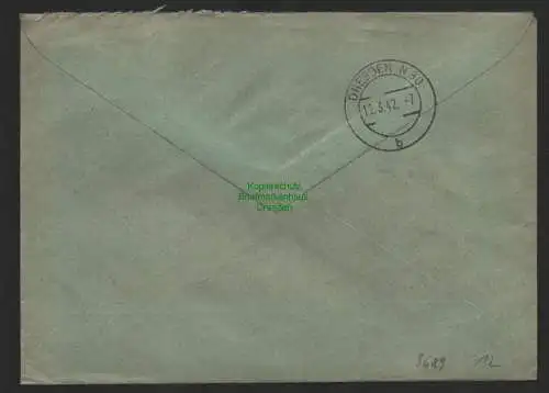 B9689 R-Brief Gebr. Hörmann A.-G. Pirmasens 2 c Wilhelm Braun 1942 Thams & Garfs