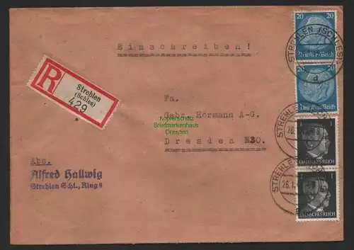 B9752 R-Brief Gebr. Hörmann A.-G. Strehlen (Schles) 429  Alfred Hallwig 1943