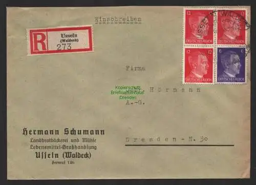 B9775 R-Brief Gebr. Hörmann A.-G. Usseln (Waldeck) Hermann Schumann 1943 Landbr