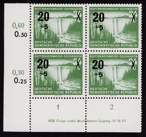 DDR DV 3629 449 ** Hilfe für die Hochwassergeschädigten 1955