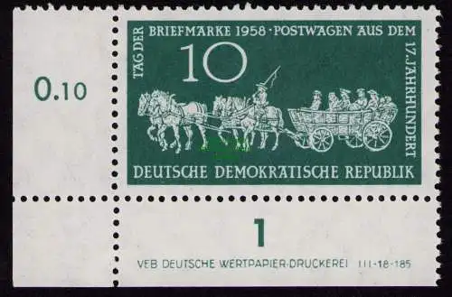 DDR DV 3778 660 ** Tag der Briefmarke 1958