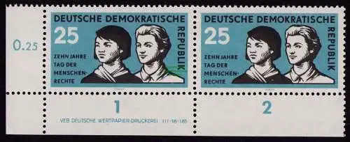 DDR DV 3788 670 ** 10. Jahrestag der Allgemeinen Erklärung der Menschenrechte
