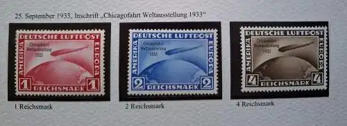 DR Zeppelin Chicagofahrt 496-498 postfrisch ** Attest BPP
