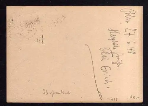 h1718 Handstempel Bezirk 3 Berlin 7 Postkarte 12 Pfennig gepr. BPP