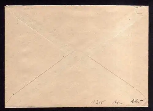 h1315 Brief Handstempel Bezirk 41 Zschopau 30.6.48 Kreissparkasse Flöha