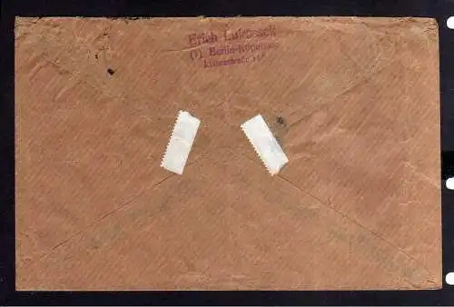 h1943 Handstempel Bezirk 3 Berlin Rahnsdorf 16 Pfg. Randstück + Köpenick Fernbri