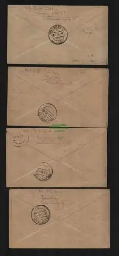 h3994 SBZ Bezirkshandstempel Bezirk 27 Leipzig 4x Brief Einschreiben mit 2x 15 P