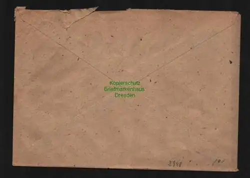 h3948 SBZ Bezirkshandstempel Bezirk 20 Brief Blankenburg Schneiderei Hahne