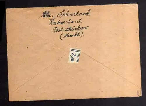h3766 SBZ Bezirkshandstempel gepr. BPP Bezirk 37 Teterow Zusammendruck Brief