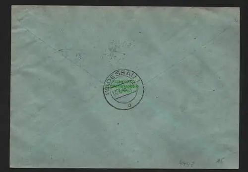 h4448 SBZ Bezirkshandstempel Bezirk 14 Fernbrief Dresden N6s + DD 43 nach Dessau