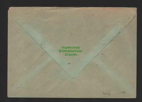 h4118 SBZ Bezirkshandstempel Bezirk 14 Brief Freital 1.7. Sächs Landeskreditbank