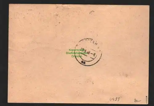 h4499 SBZ Bezirkshandstempel Bezirk 14 Postkarte Dresden Einschreiben 26.6.
