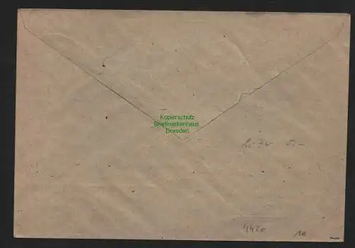 h4420 SBZ Bezirkshandstempel Bezirk 14 Ortsbrief Dresden 1a Speicherei Spedition