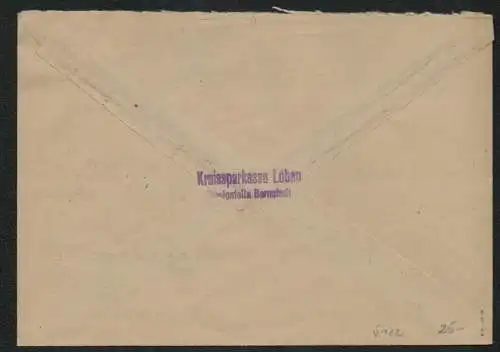 h5122 SBZ Handstempel Bezirk 14 Brief Bernstadt Kreissparkasse Löbau