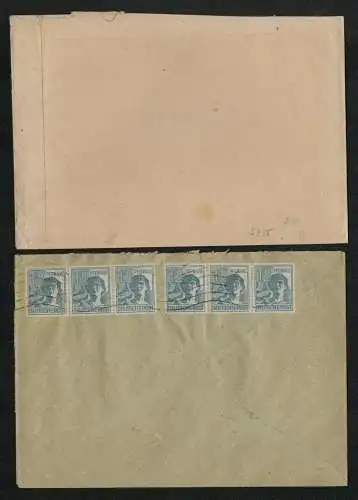 h5355 SBZ Währungsreform 1948 2x Brief Zehnfach 1.7. nach Leipzig Gebühr bezahlt