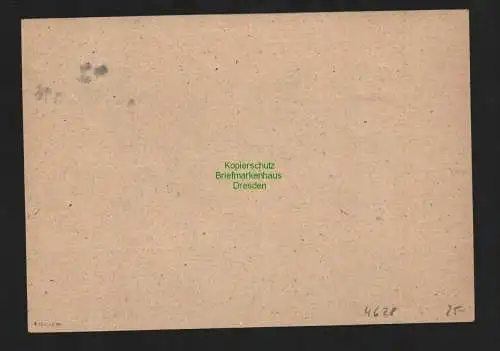 h4628 SBZ Bezirkshandstempel Bezirk 14 GS Ganzsache 12 Pfg. Arbeiter Dresden 16