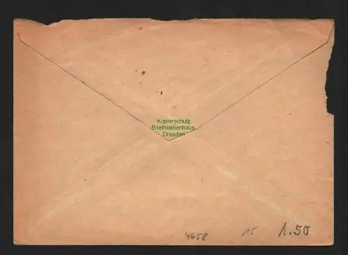 h4658 SBZ Bezirkshandstempel Bezirk 27 R-Brief Leipzig nach Dresden Kresse gepr.