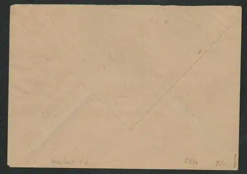 h5296 SBZ Handstempel Bezirk 14 Brief Radebeul 1 4x 6 Pfg. Strumpfkapselfabrik
