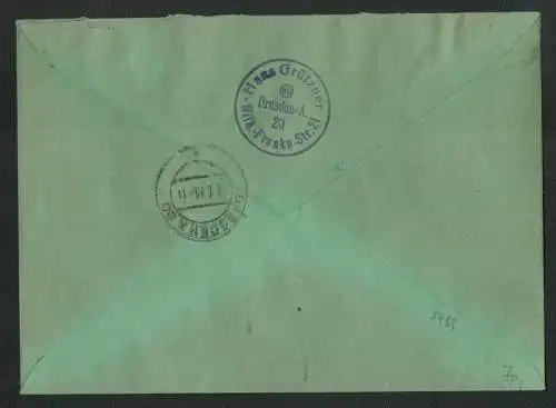 h5499 SBZ Handstempel Bezirk 14 R-Brief Dresden 171 175 177 181 A26b 42 schwarz