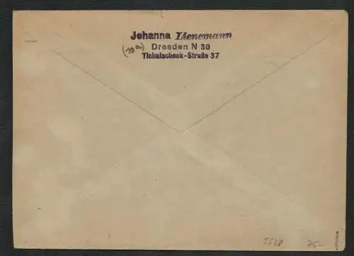 h5528 SBZ Handstempel Bezirk 14 Brief Dresden 31 9.7. 48 Befund Böheim