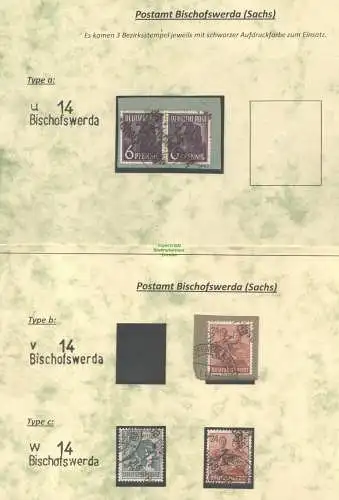 h5605 SBZ Handstempel Bezirk 14 geprüft BPP 5 Werte Bischofswerda gestempelt