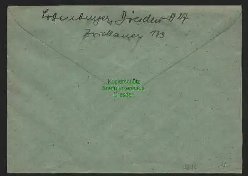 h5896 SBZ Handstempel Bezirk 14 Dresden 24 Ortsbrief 30 Pfg. 10.7.48 Aufbrauch