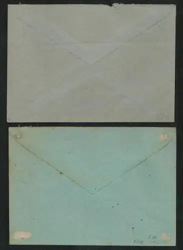 h5379 SBZ Währungsreform 1948 2 Briefe Zehnfach Gebühr bezahlt nach Pirna