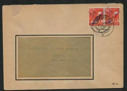 h5496 SBZ Handstempel Bezirk 14 Brief 2x 8 Pfg Dresden 42 violett