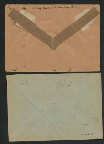 h5489 SBZ Währungsreform 1948 2x Brief Zehnfachfrankatur Gebühr bezahlt