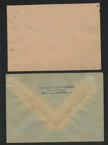 h5529 SBZ Handstempel Bezirk 14 2x Brief Dresden Dienstpost Streng vertraulich