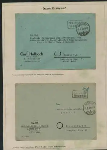 h5473 SBZ Währungsreform 1948 2x Brief Gebühr bezahlt Bedarf Halbach AG EGRO