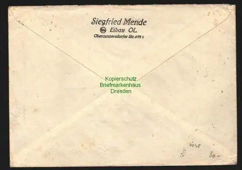 h6148 SBZ Handstempel Bezirk 14 Walddorf 24 Pfg. 174 Brief 28.6.48 Abs aus Eibau