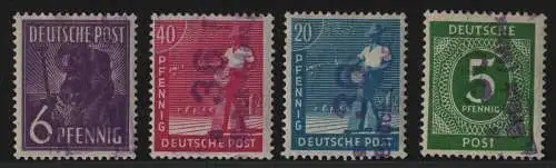 h6286 SBZ Handstempel Bezirk 36 Brück Mark a 4 Werte * gepr. BPP mit Zi. 5