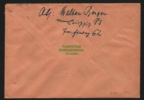 h6181 SBZ Handstempel Bezirk 27 Leipzig S3 16 Pfg. 172 Brief 5.7.48
