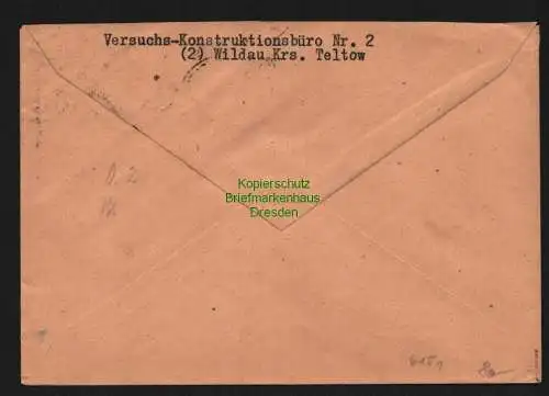 h6151 SBZ Handstempel Bezirk 36 Wildau 3x 8 Pfg. 168 Brief nach Mahlow 06.7.48