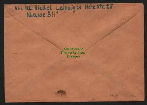 h6179 SBZ Handstempel Bezirk 27 Leipzig 1 16 Pfg. 172 Brief 2.7.48