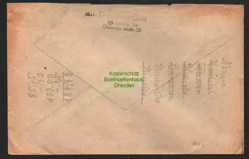 h6107 SBZ Handstempel Bezirk 27 Leisnig 10, 15 Pfg. 169 171 Brief nach Forst L.