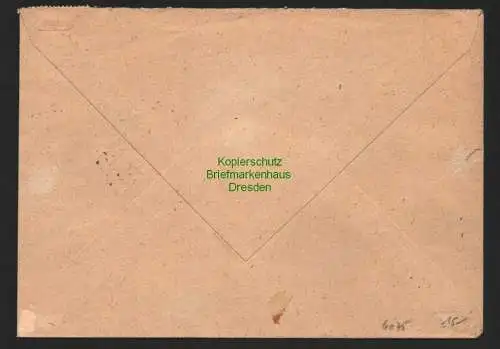 h6075 SBZ Handstempel Bezirk 41 Reichenbach Brief 1.7.48 Mylau