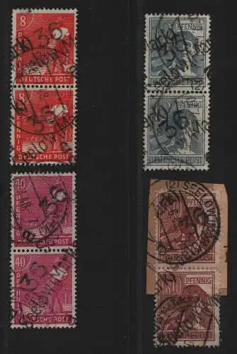 h6697 SBZ Handstempel Bezirk 36 Seelow Mark a 4 senkrechte Paare gestempelt gepr