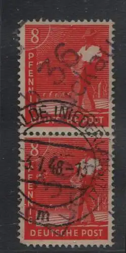 h6521 SBZ Handstempel Bezirk 36 Luckau violett 2x 8 Pfg. gestempelt gepr. BPP