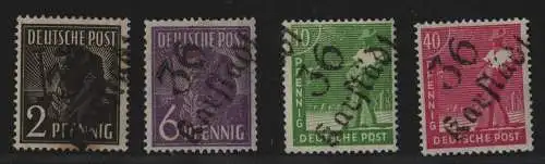 h6452 SBZ Handstempel Bezirk 36 Karstädt 4 Werte ** / * gepr. BPP