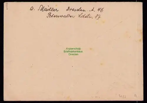 h7032 SBZ Handstempel Bezirk  14 Brief Heidenau