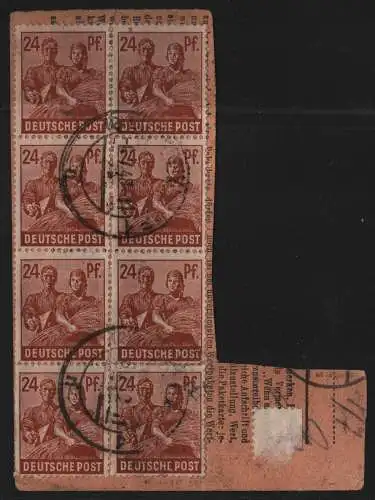 h6533 SBZ Handstempel Bezirk 36 Luckenwalde 5, 2x 20 Pfg. Ziffer PKA gepr. BPP