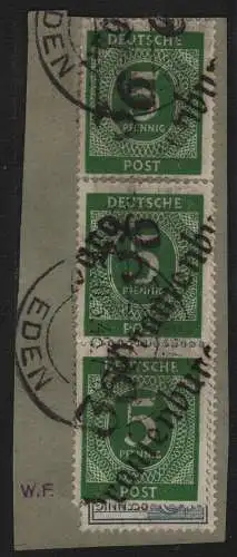 h6642 SBZ Handstempel Bezirk 36 Oranienburg 3x Ziffer 5 Bfst. Oranienburg Eden