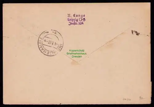 h7174 SBZ Handstempel Bezirk  27 R-Brief Einschreiben Leipzig 1 / C1
