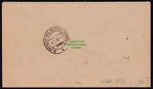 h7203 SBZ Handstempel Bezirk  14 R-Brief Einschreiben Dresden 1k 23a gepr. BPP
